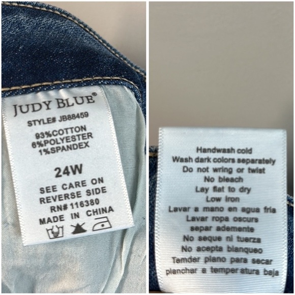 Judy Blue Skylar High Waist Hem Detail Skinny Jeans Size 24W - Picture 16 of 16
